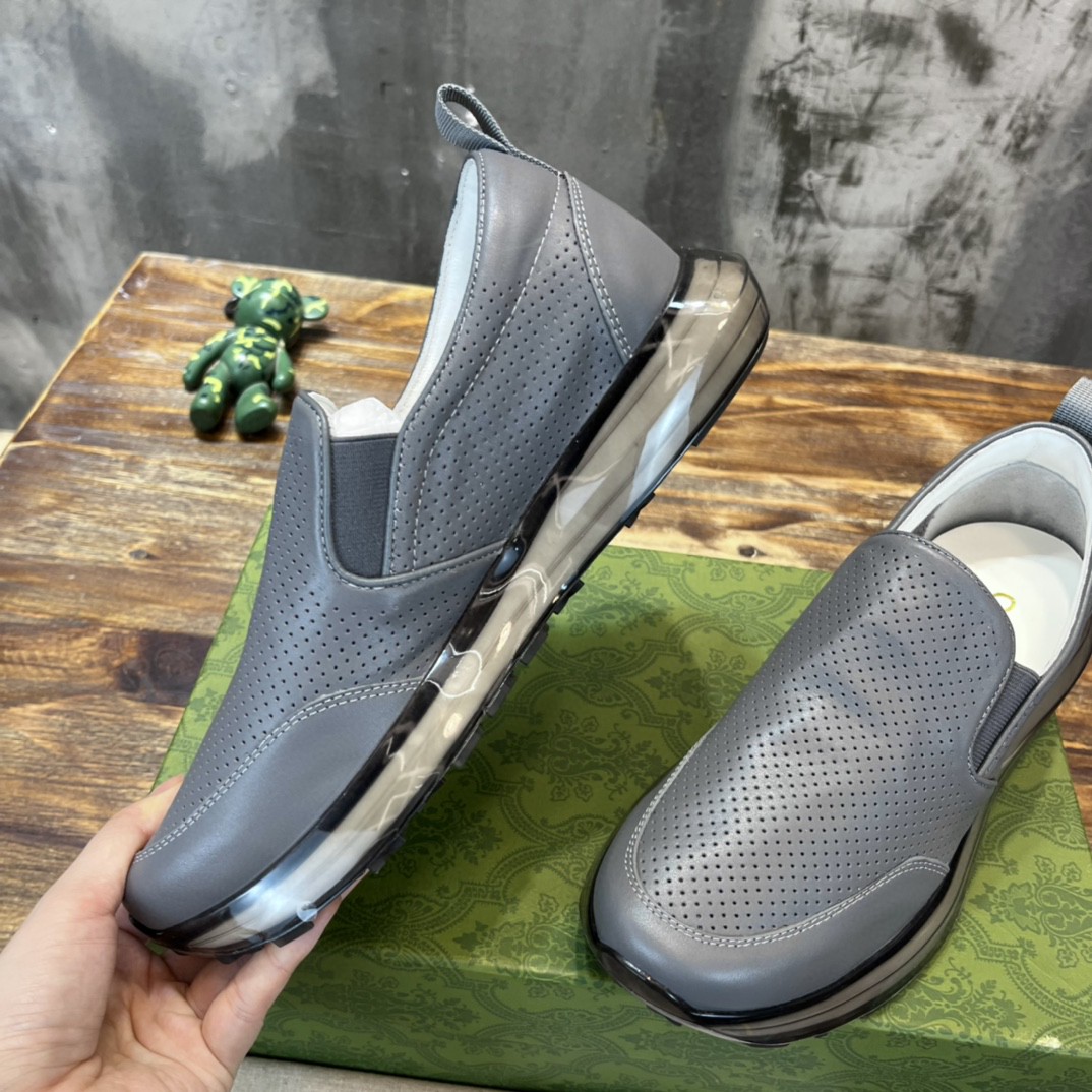 Gvc*1 Men’s Perforated Slip On Sneaker Gray For Men 407364