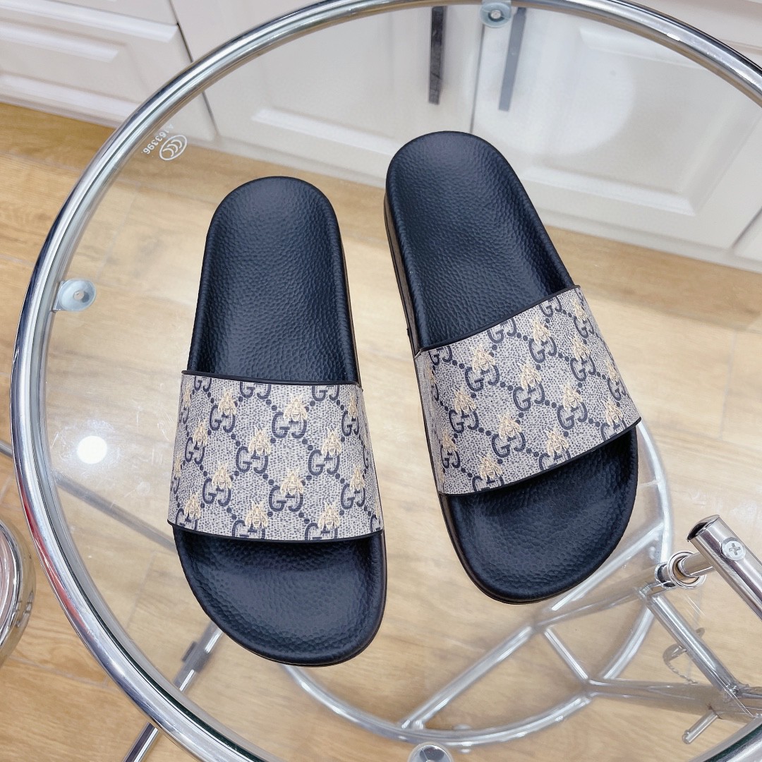 Gvc*1 Women’s GG Slide Sandal With Bees Black For Women 407345