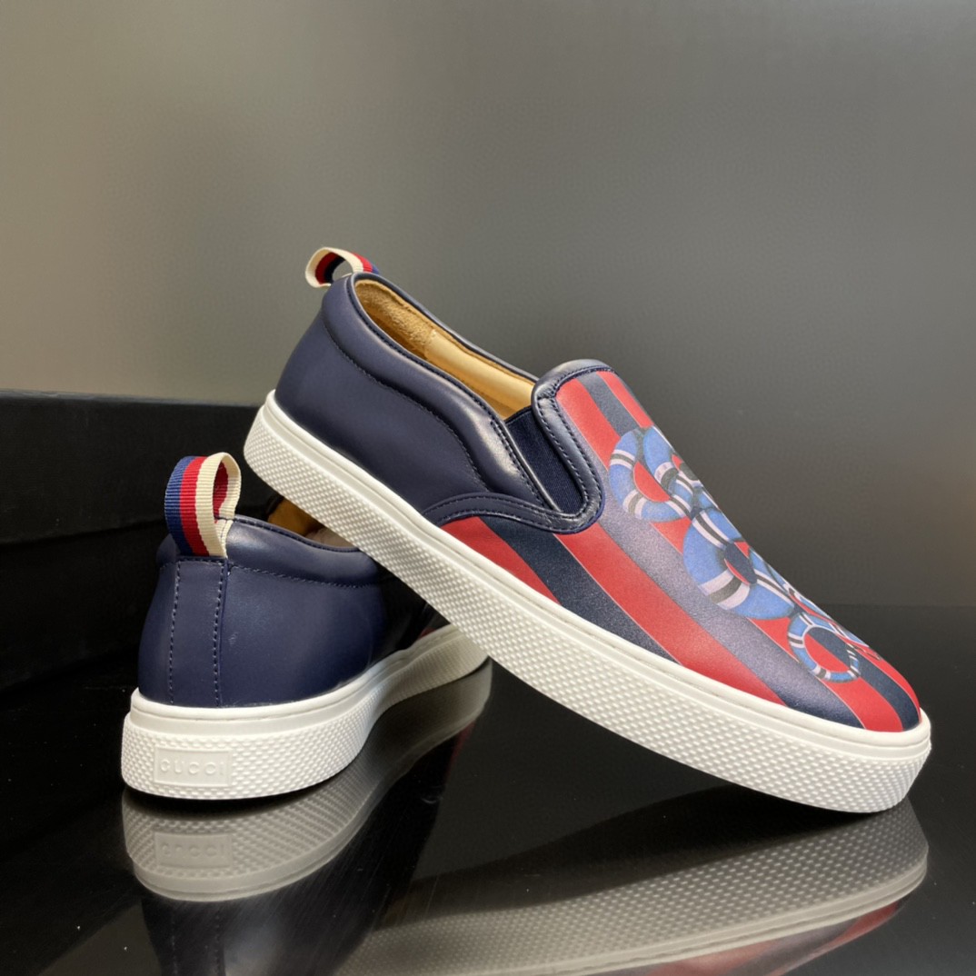 Gvc*1 Men’s Kingsnake Print Slip-On Sneaker Blue For Men 407362