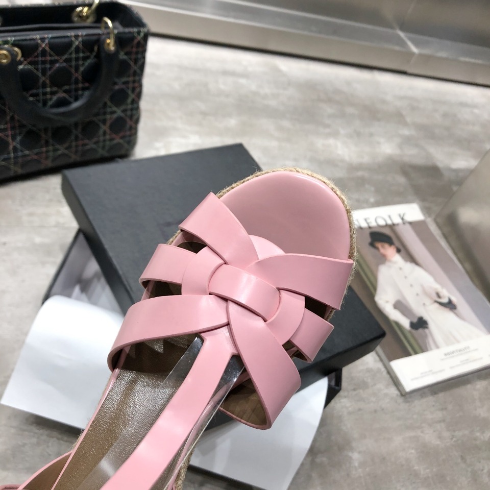 Sa1nt Lau*nt Women’s Tribute Espadrilles Wedge Pink For Women Y51