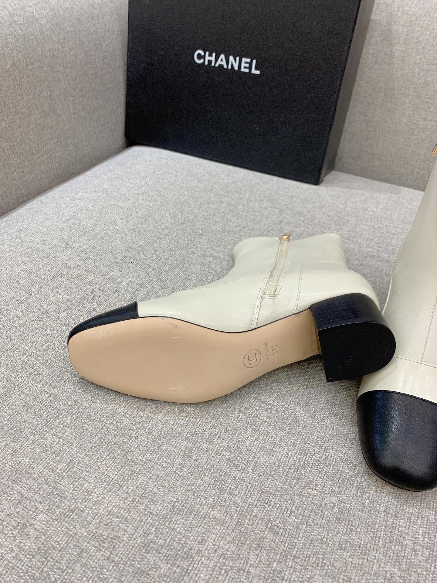 Ch**el Women’s Ankle Boots White For Women 2.2in/5.5cm