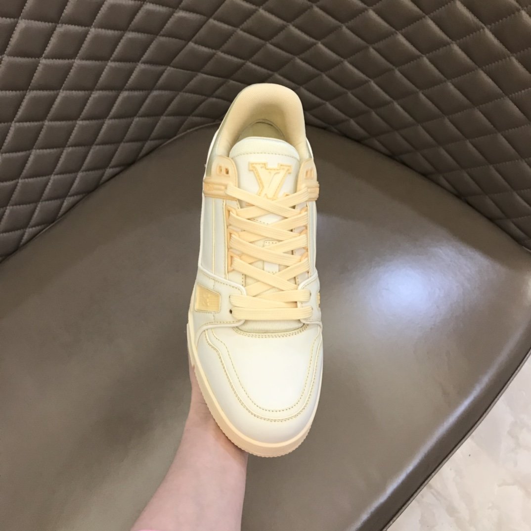 L0vis Vuittion LV Trainer Sneaker Yellow For Men LV