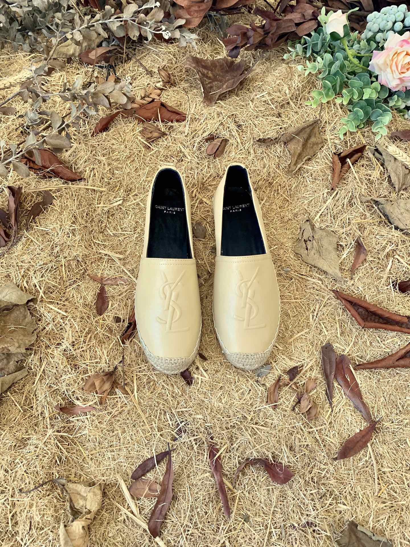 Sa1nt Lau*nt Women’s Y51 Embroidered Espadrilles Yellow For Women Y51