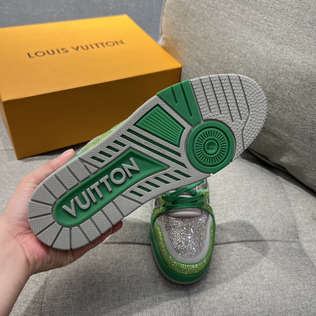 L0vis Vuittion LV Trainer Sneaker Green For Men LV