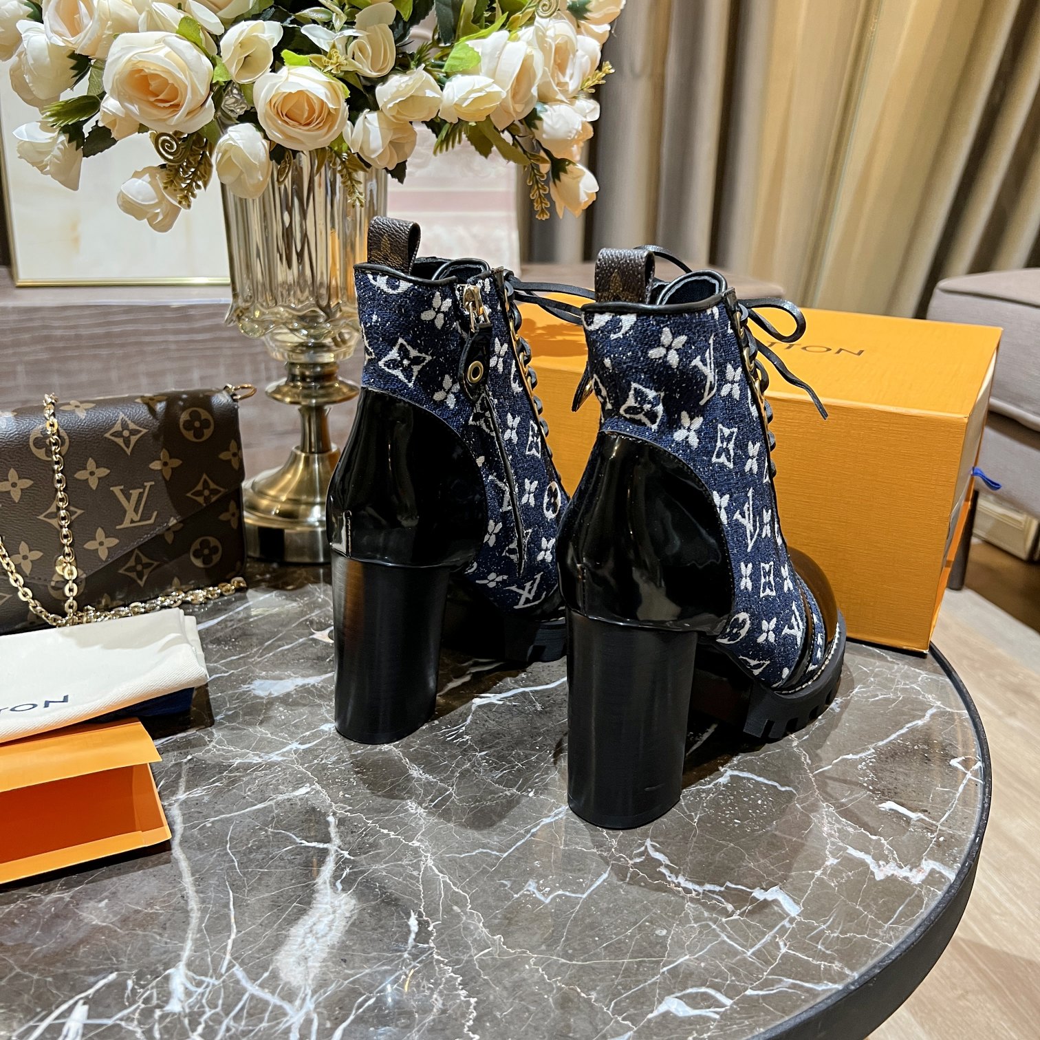 L0vis Vvtt0n Women’s Star Trail Ankle Boots Blue For Women LV