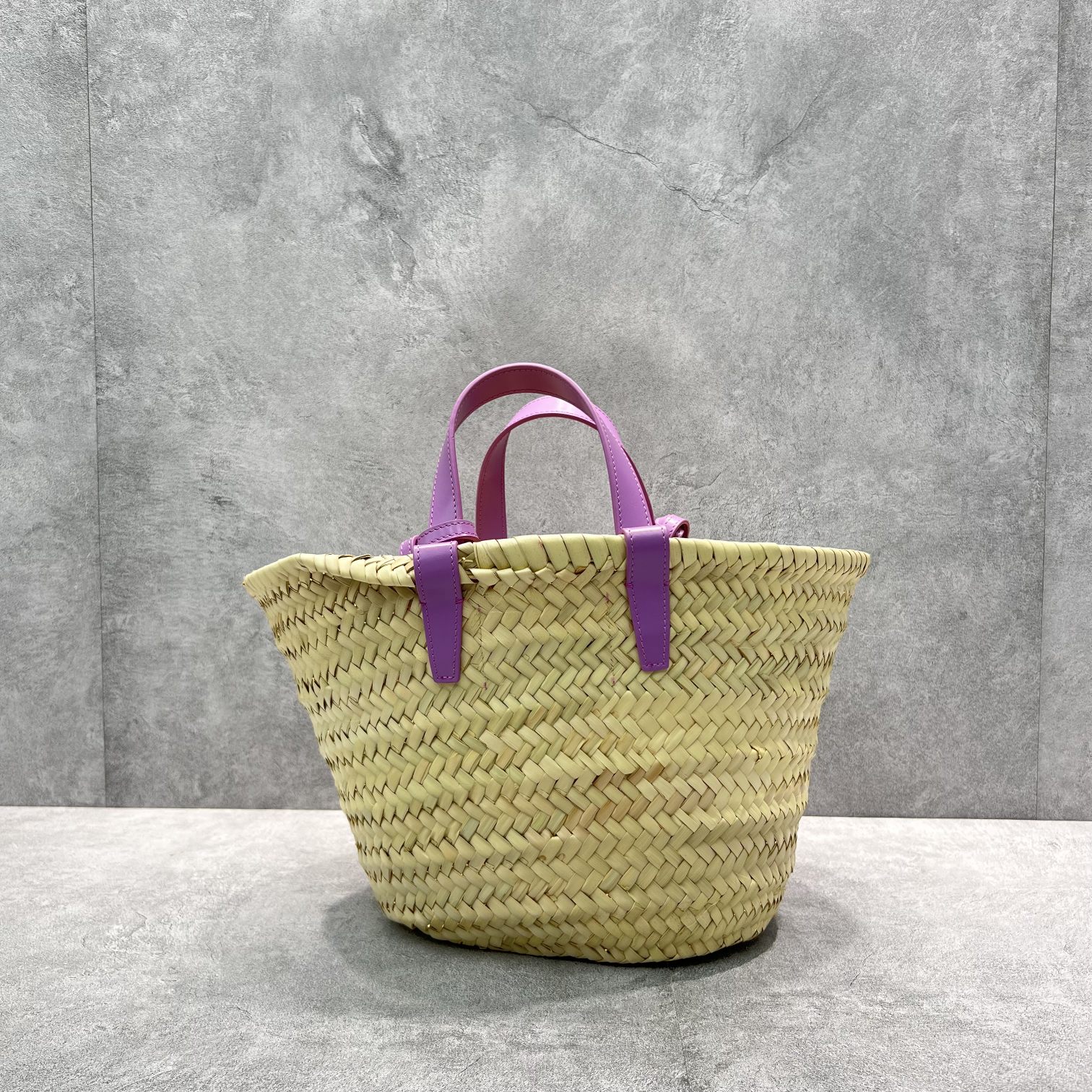Ce1i*e Teen Triomphe Ce1i*e Classic Panier In Palm Leaves And Lizard Violet For Women 8in/20cm