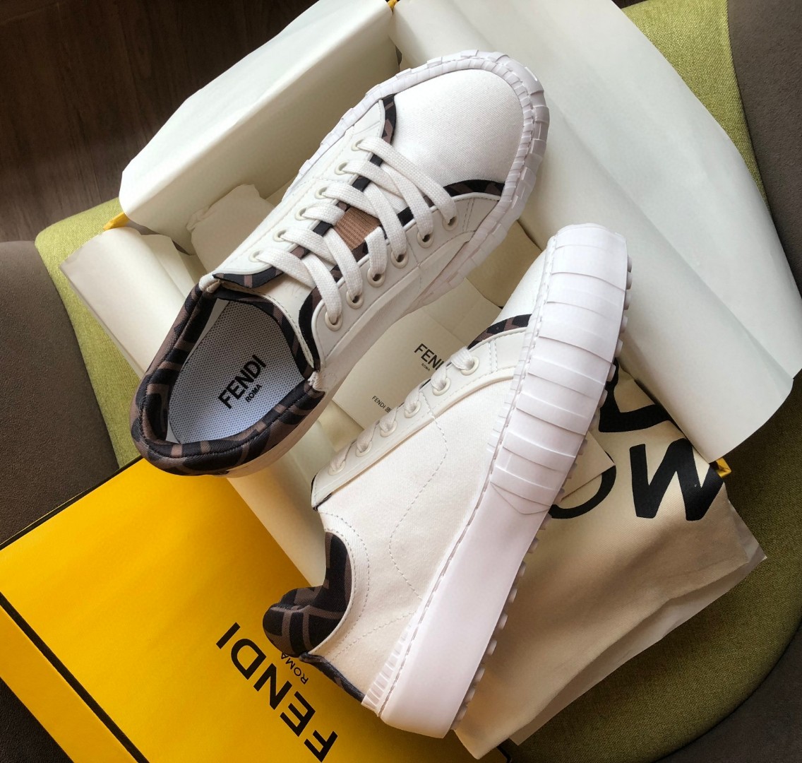 F**di Force FF Lace-Ups Sneakers White For Men 7E1414AF5A