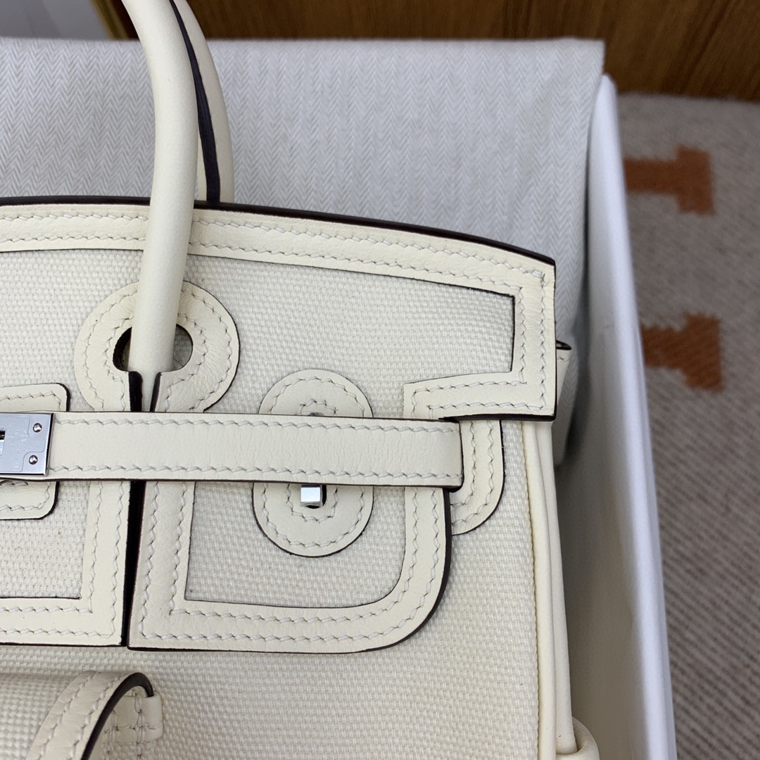 H**me5 Birkin Cargo 25 White, Silver Toned Hardware Bag For Women, Women’s Handbags, Shoulder Bags 9.8in/25cm