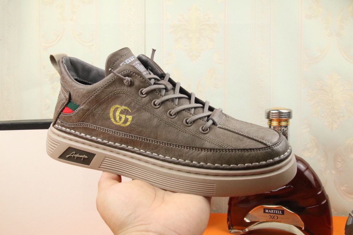 Gvc*1 Men’s Sneakers With Logo GG Gold Web Brown For Men
