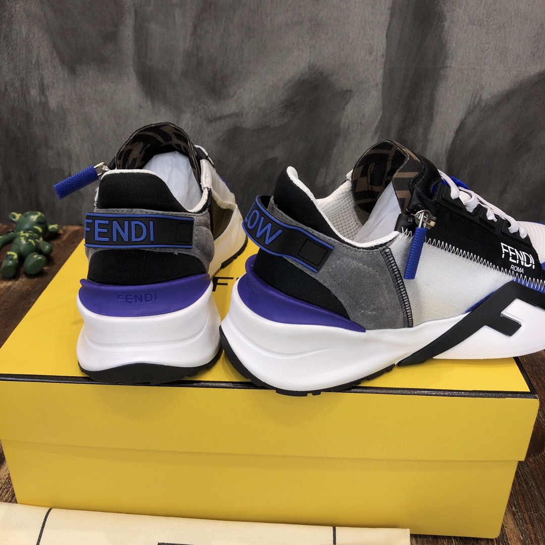 F**di Flow Sneakers Blue For Men 7E1453