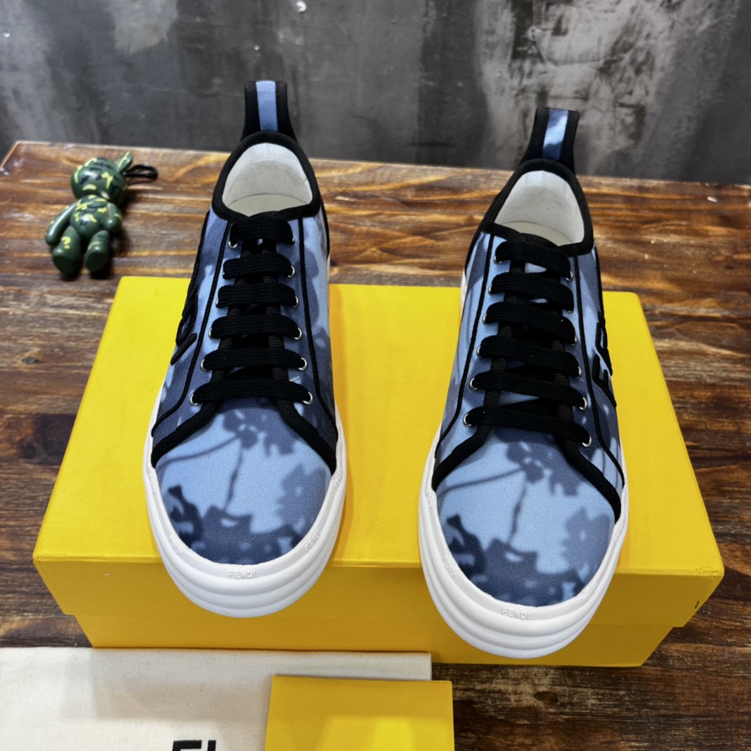 F**di Domino Fabric Sneakers Blue For Men