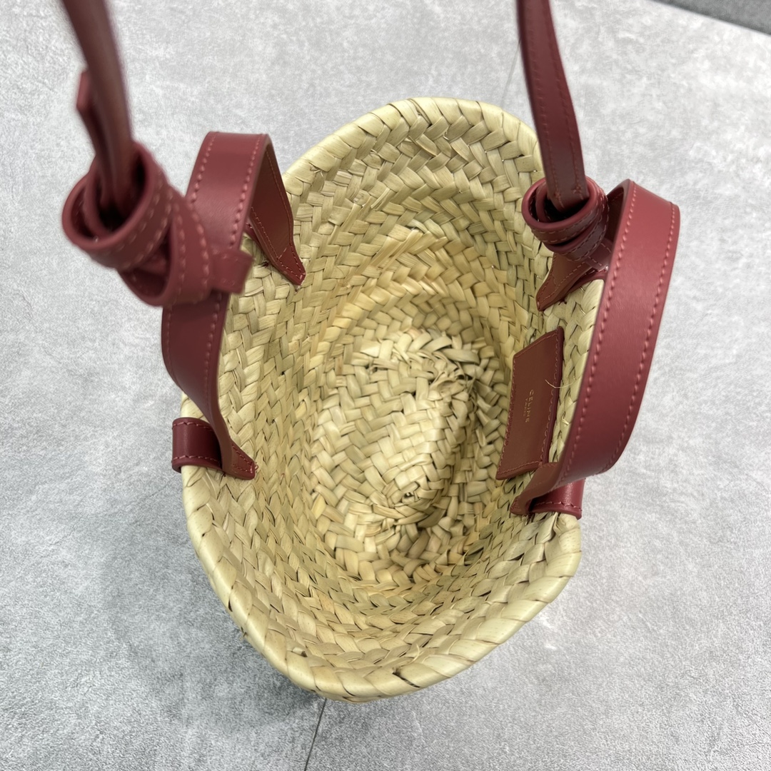 Ce1i*e Teen Triomphe Classic Pannier Tote Dark Pink For Women 8in/20cm