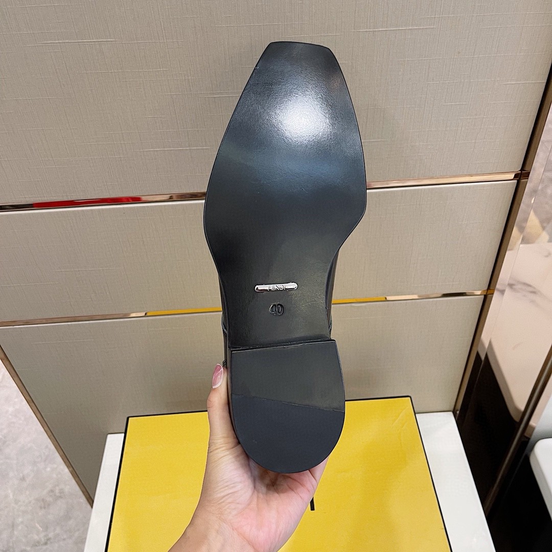 F**di FF Cap Toe Lace Ups Black For Men