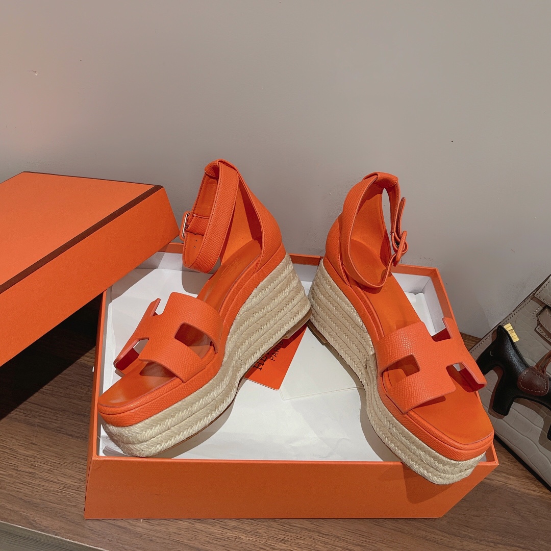 H**me5 Doll 40 Espadrilles Orange For Women 1.6in/4cm
