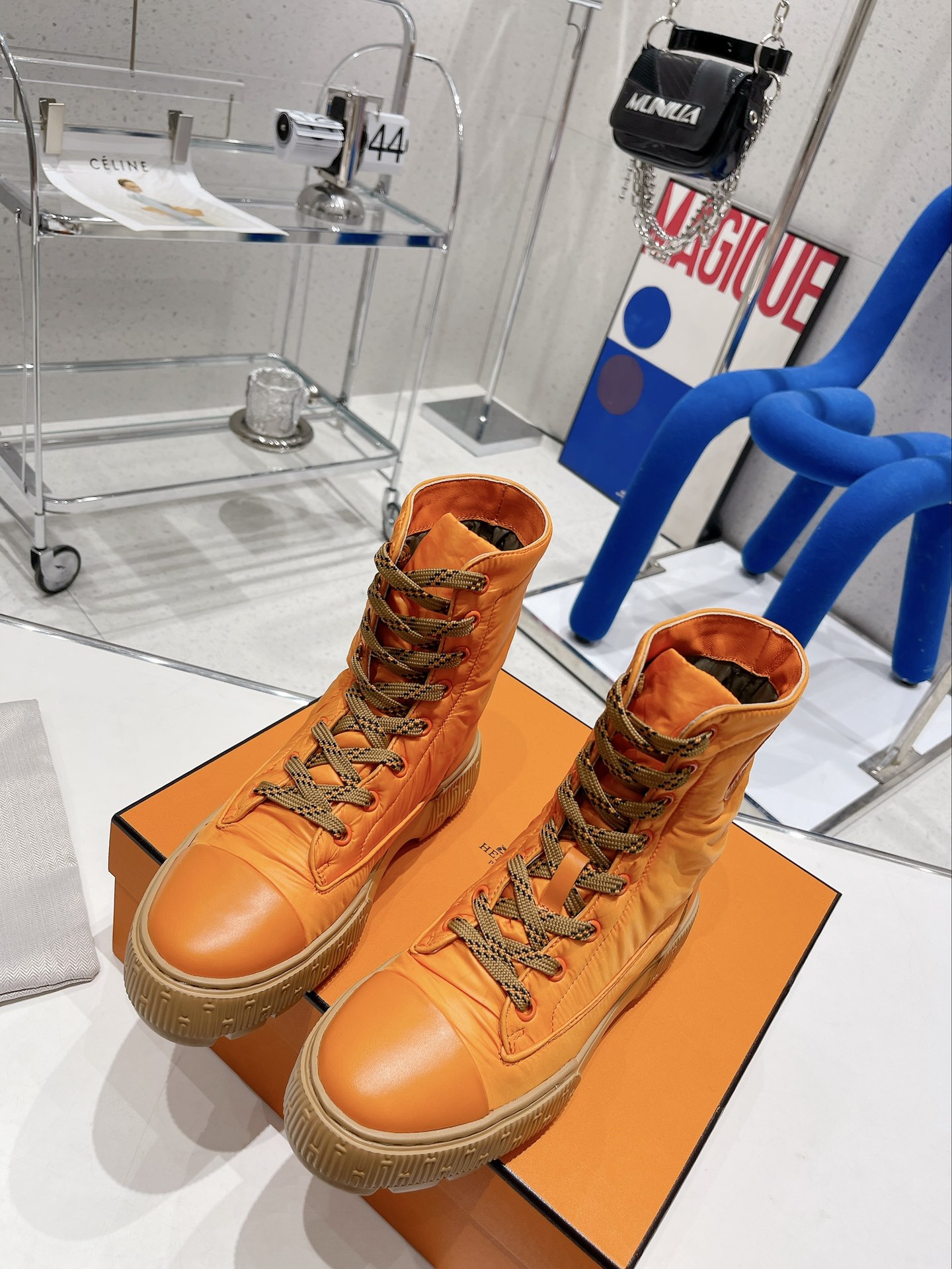 H**me5 Fresh Ankle Boots Orange For Women 1.8in/4.5cm