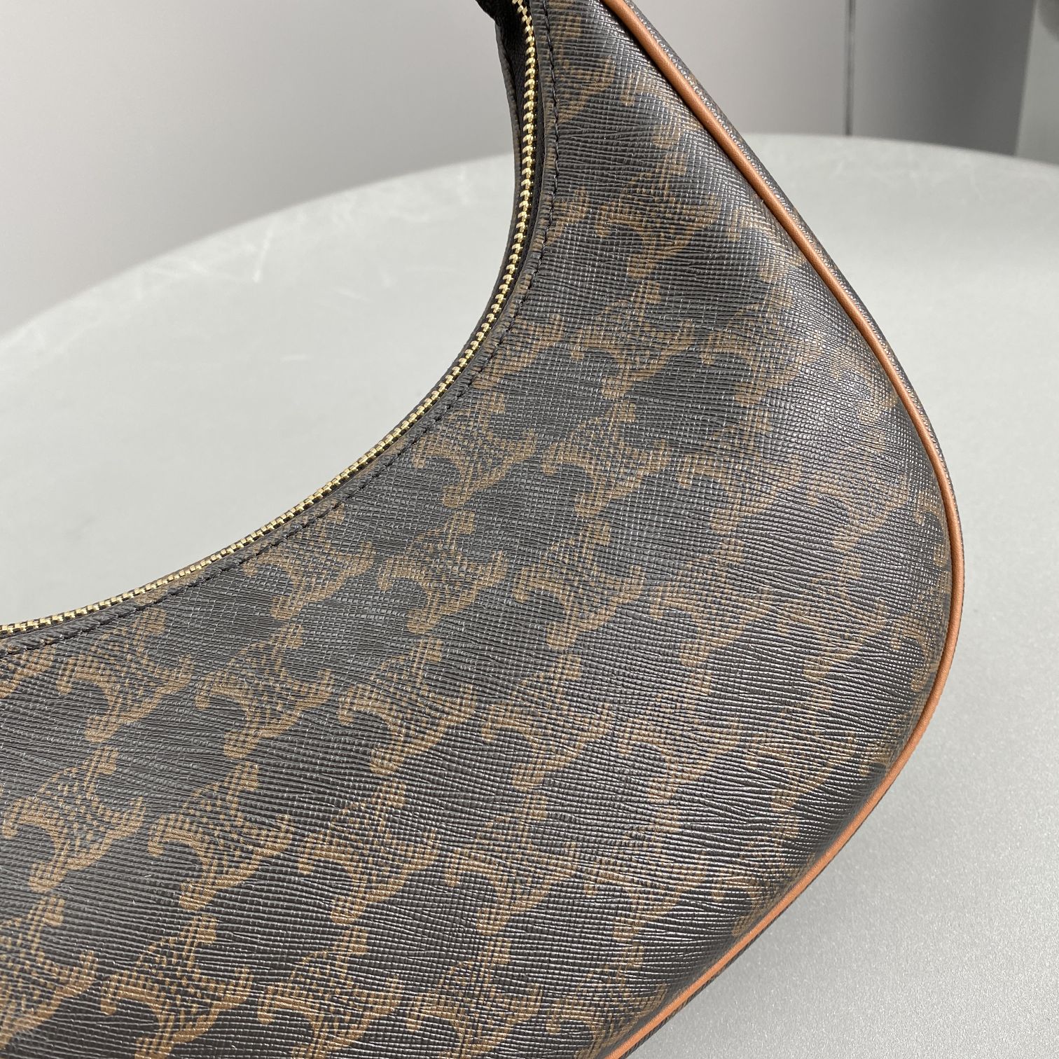 Ce1i*e Ava Bag In Triomphe Canvas Brown For Women 9in/23.5cm 193952BZJ.04LU