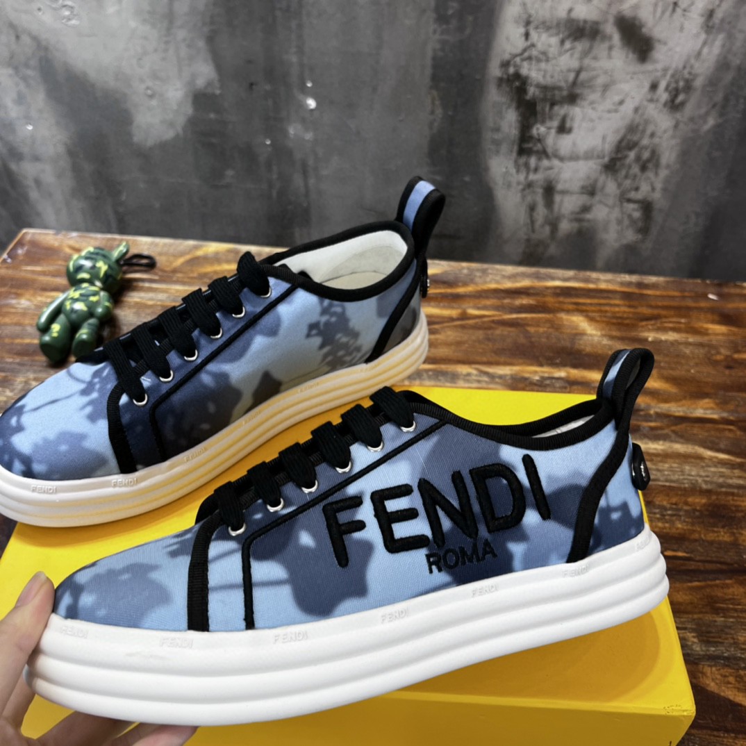 F**di Domino Fabric Sneakers Blue For Men