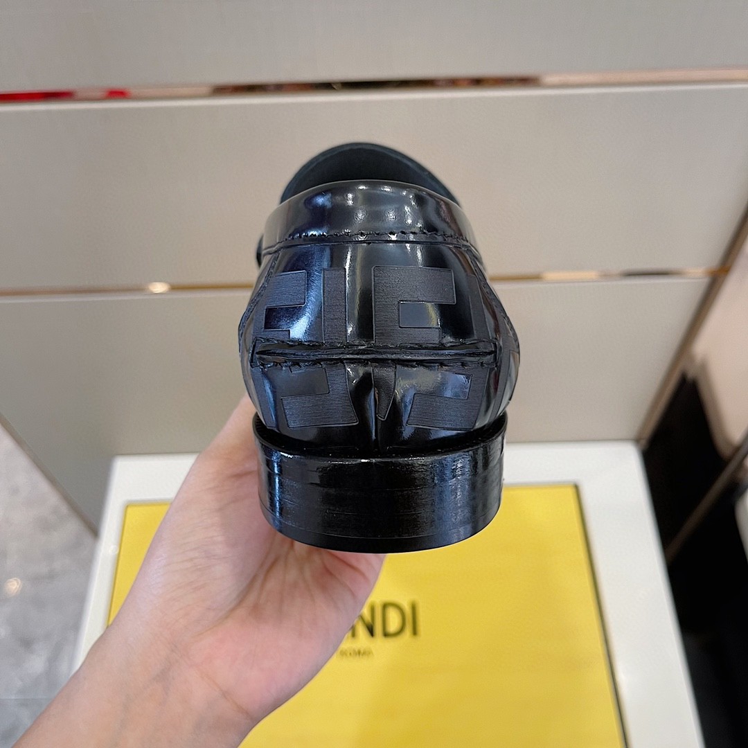 F**di Domino Black Loafers For Men