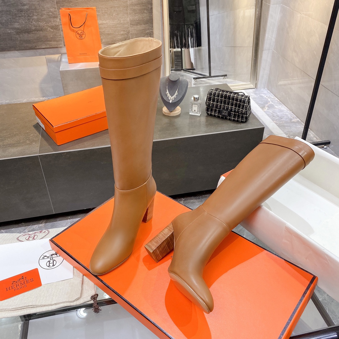 H**me5 High Heel Boots Brown For Women 3.54in/9cm