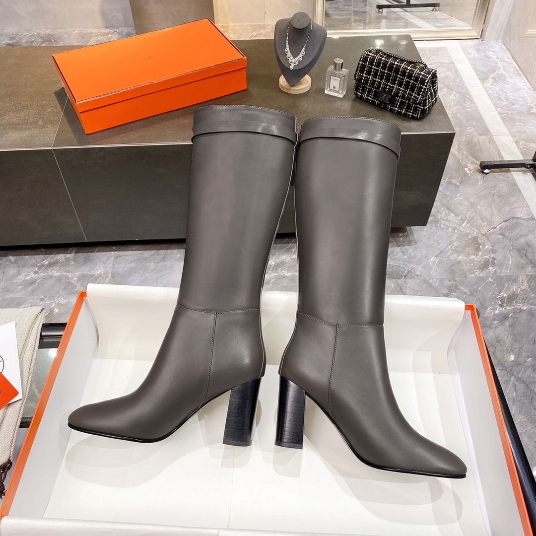 H**me5 High Heel Boots Gray For Women 3.54in/9cm