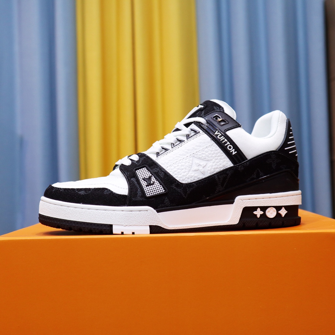 L0vis Vvtt0n Trainer Sneaker Mix Of Materials Black/White For Men LV